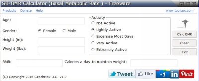 SB-BMR Calculator (Basal Metabolic Rate)