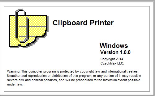 SB-Clipboard Printer Splash Screen